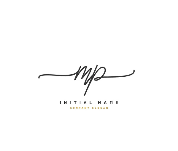M P MP Beauty vector initial logo, handwriting logo of initial signature, wedding, fashion, jewerly, boutique, floral and botanical with creative template for any company or business.