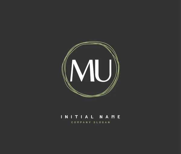 M U MU Beauty vector initial logo, handwriting logo of initial signature, wedding, fashion, jewerly, boutique, floral and botanical with creative template for any company or business.