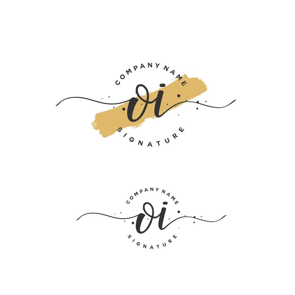 O i oi Anfangsbuchstaben Handschrift und Signatur Logo. ein Konzept Handschrift Initial-Logo mit Template-Element. — Stockvektor
