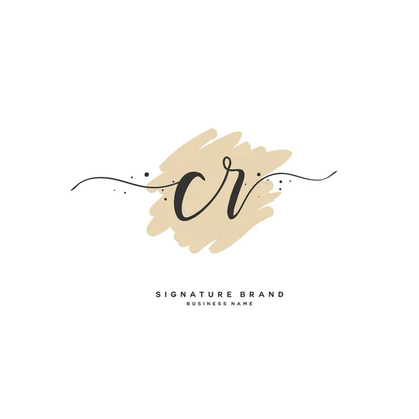 C R CR Initial letter handwriting and signature logo. A concept handwriting initial logo with template element. — Stok Vektör
