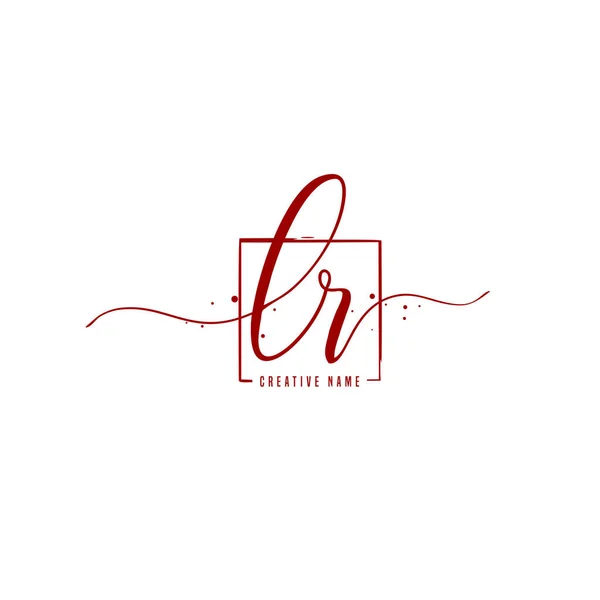 L R LR Initial letter handwriting and signature logo. A concept handwriting initial logo with template element. — Stok Vektör