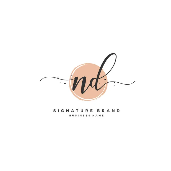 N D ND Initial letter handwriting and signature logo. A concept handwriting initial logo with template element. — Stock vektor