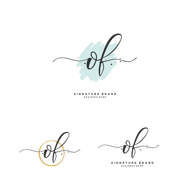 O F OF Initial letter handwriting and signature logo. A concept handwriting initial logo with template element. — 图库矢量图片