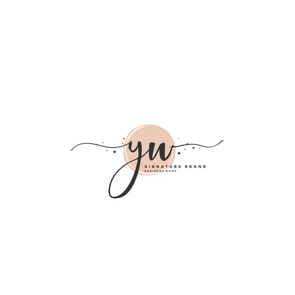 Y W YW Initial letter handwriting and signature logo. A concept handwriting initial logo with template element. — 스톡 벡터