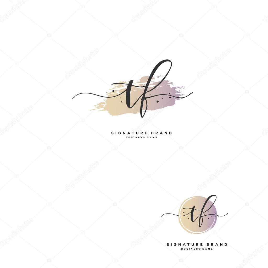 Initial letter handwriting and signature logo. A concept handwriting initial logo with template element.