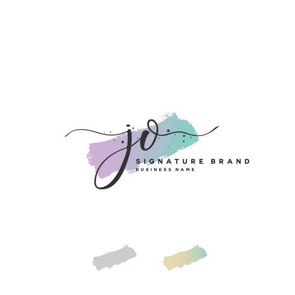 J o jo Anfangsbuchstabe Handschrift und Signatur Logo. ein Konzept Handschrift Initial-Logo mit Template-Element. — Stockvektor