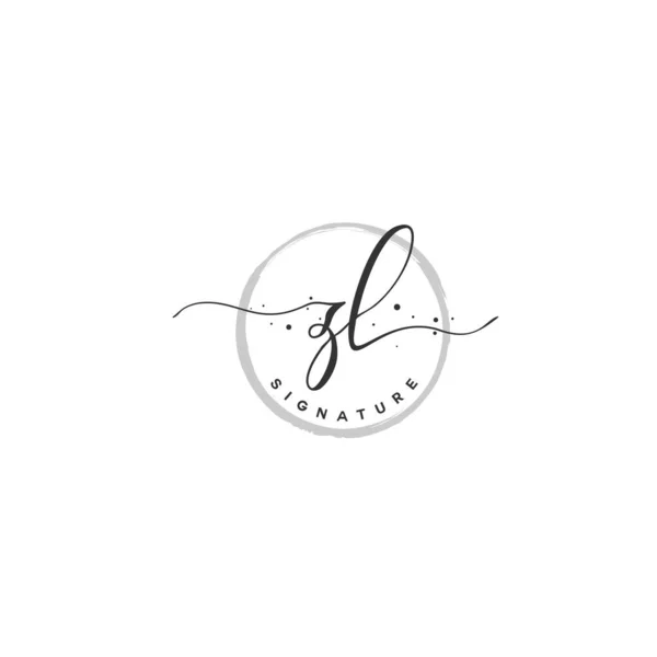 Z L ZL Letra inicial con letra y logotipo de firma. Un concepto de escritura a mano logotipo inicial con elemento de plantilla . — Vector de stock