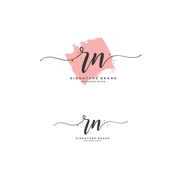 R N RN Initial letter handwriting and signature logo. A concept handwriting initial logo with template element. — ストックベクタ