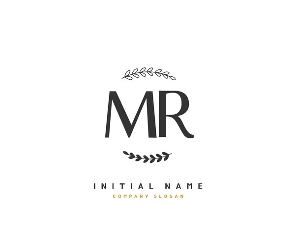 Beauty Vector Initial Logo Handwriting Logo Initial Signature Wedding Fashion — 스톡 벡터