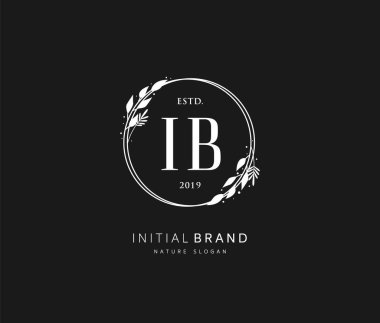 I B IB Beauty vector initial logo, handwriting logo of initial signature, wedding, fashion, jewerly, boutique, floral and botanical with creative template for any company or business.