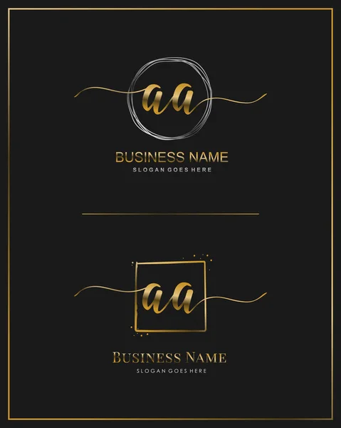 Initial A AA handwriting logo vector. Letter handwritten logo template. — Stock Vector