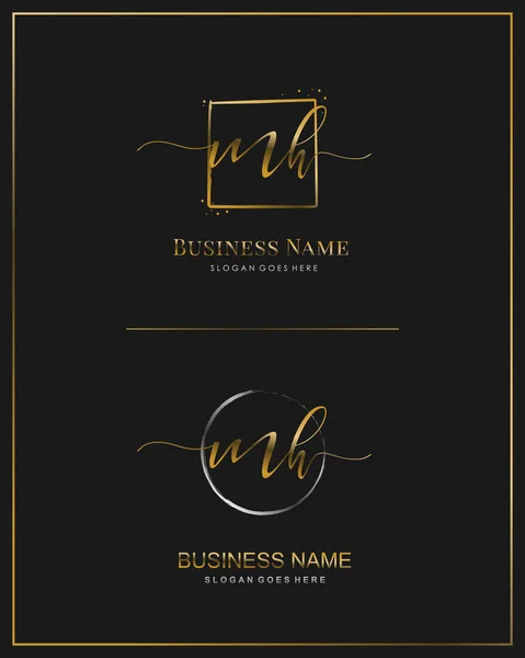 Baş harfi M H Mh el yazısı logo vektörü. El yazısı logo şablonu.