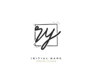 R Y Ry Güzellik Vektörü ilk logosu, ilk imzadan oluşan el yazısı logosu, düğün, moda, mücevher, butik, çiçek ve botanik, herhangi bir şirket veya işletme için yaratıcı şablona sahip..