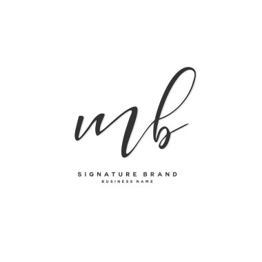 M B Mb İlk harf el yazısı ve imza logo tasarımı