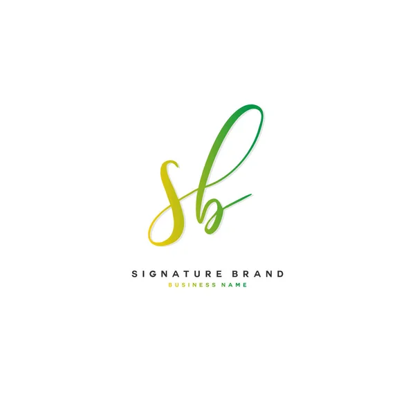 S B SB Initial letter handwriting and signature logo concept design — Stock Vector