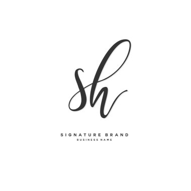 S H Sh İlk harf el yazısı ve imza logo tasarımı