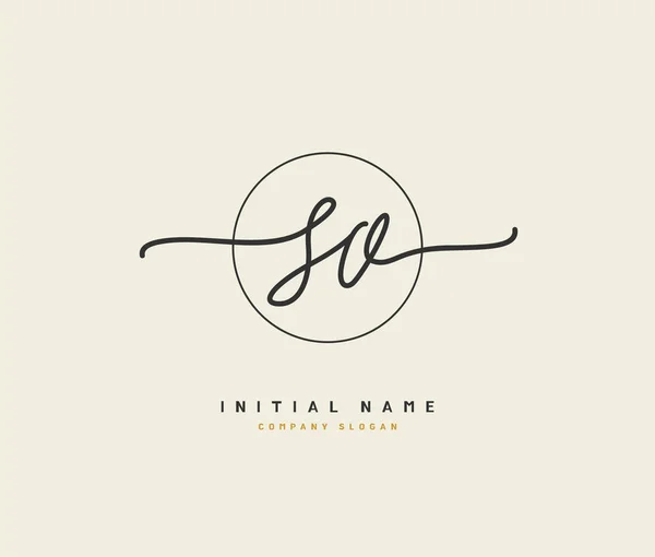 Logo Inicial Vector Belleza Logotipo Escritura Mano Firma Inicial Boda — Vector de stock