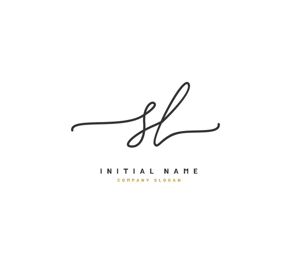 Beauty Vector Initial Logo Handwriting Logo Initial Signature Wedding Fashion — Stok Vektör