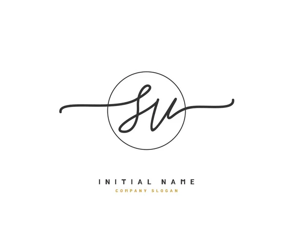 Beauty Vector Initial Logo Handwriting Logo Initial Signature Wedding Fashion — Stock Vector