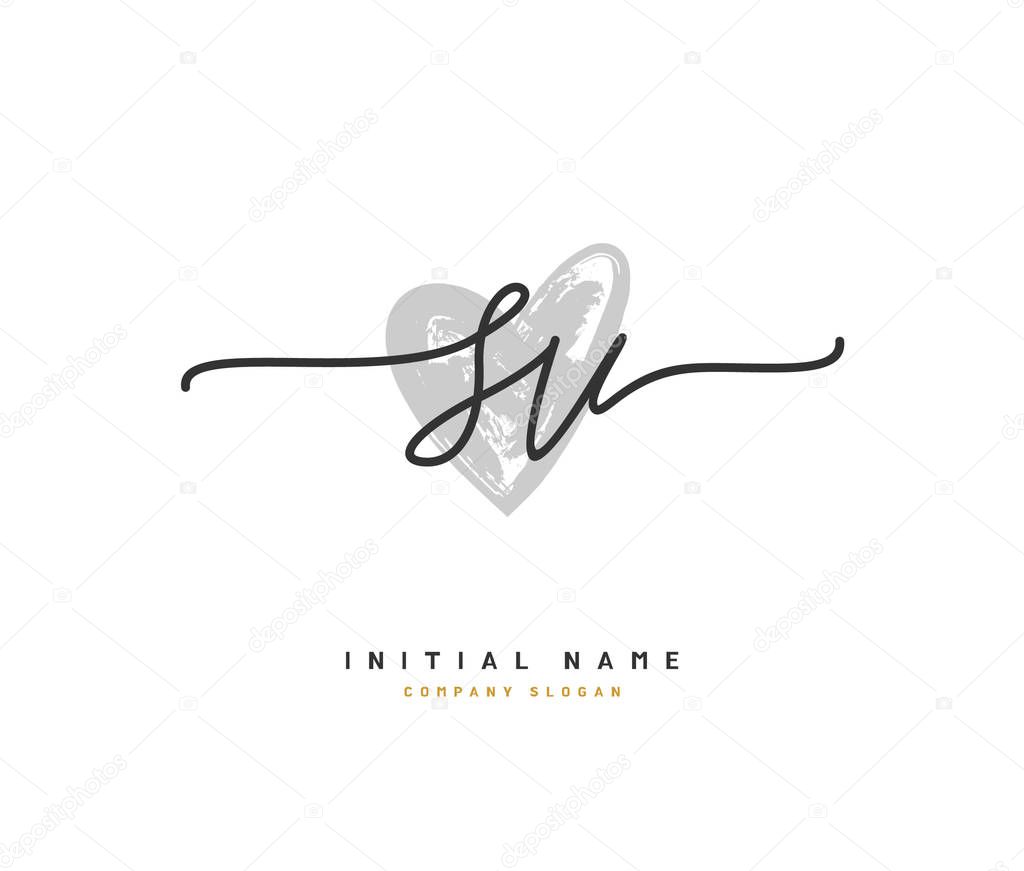 SV SV Beauty vector initial logo, handwriting logo of initial signature, wedding, fashion, jewerly, boutique, floral and botanical with creative template for any company or business.