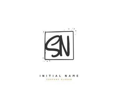 S N Sn Beauty vektör ilk logosu, ilk imzadan oluşan el yazısı logosu, düğün, moda, mücevher, butik, çiçek ve botanik, herhangi bir şirket veya işletme için yaratıcı şablona sahip..
