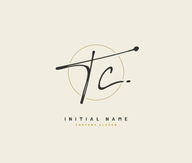 T C Tc Güzellik Vektörü ilk logosu, ilk imzadan oluşan el yazısı logosu, düğün, moda, mücevher, butik, çiçek ve botanik, herhangi bir şirket veya işletme için yaratıcı şablona sahip..