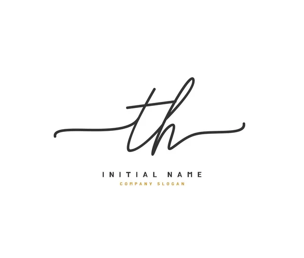 T H Th Güzellik vektörü ilk logosu, ilk imzadan oluşan el yazısı logosu, düğün, moda, mücevher, butik, çiçek ve botanik, herhangi bir şirket veya işletme için yaratıcı şablona sahip..