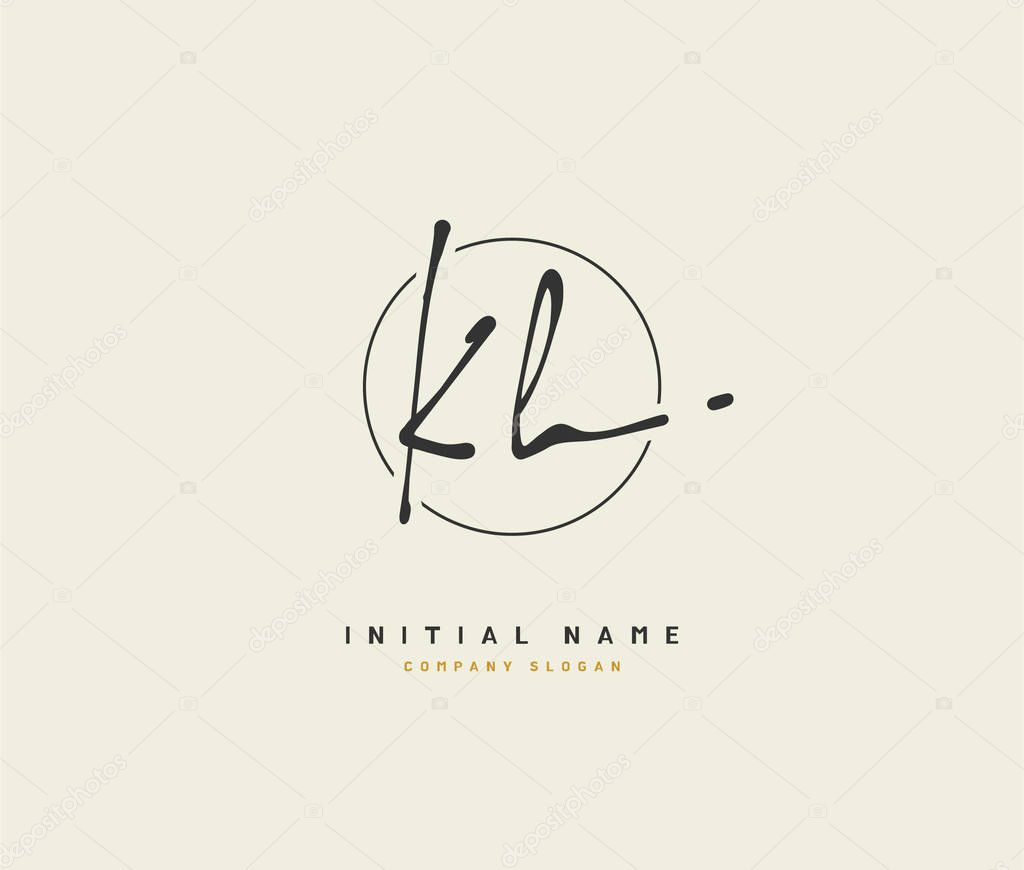 K H KH Beauty vector initial logo, handwriting logo of initial signature, wedding, fashion, jewerly, boutique, floral and botanical with creative template for any company or business.