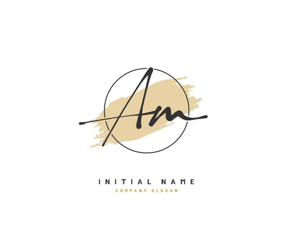 A M AM Beauty vector initial logo, handwriting logo of initial signature, wedding, fashion, jewerly, boutique, floral and botanical with creative template for any company or business.