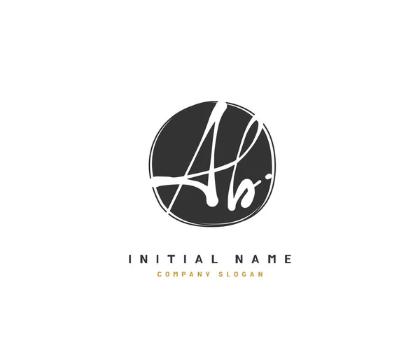 A B AB Beauty vector initial logo, handwriting logo of initial signature, wedding, fashion, jewerly, boutique, floral and botanical with creative template for any company or business.