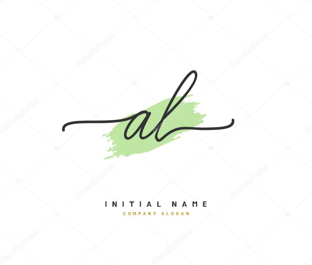 A L AL Beauty vector initial logo, handwriting logo of initial signature, wedding, fashion, jewerly, boutique, floral and botanical with creative template for any company or business.