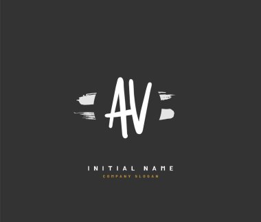 V Av Güzellik Vektörü 'nün ilk logosu, imzalı el yazısı logosu, düğün, moda, mücevher, butik, çiçek ve botanik, herhangi bir şirket veya işletme için yaratıcı şablona sahip..