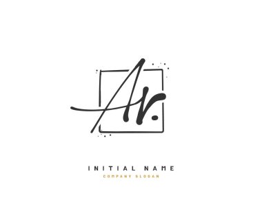 Bir R Ar Beauty vektör ilk logosu, başlangıç imzası, düğün, moda, mücevher, butik, çiçek ve botanik, herhangi bir şirket veya işletme için yaratıcı şablona sahip el yazısı logosu..