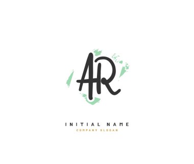 Bir R Ar Beauty vektör ilk logosu, başlangıç imzası, düğün, moda, mücevher, butik, çiçek ve botanik, herhangi bir şirket veya işletme için yaratıcı şablona sahip el yazısı logosu..