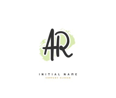 Bir R Ar Beauty vektör ilk logosu, başlangıç imzası, düğün, moda, mücevher, butik, çiçek ve botanik, herhangi bir şirket veya işletme için yaratıcı şablona sahip el yazısı logosu..