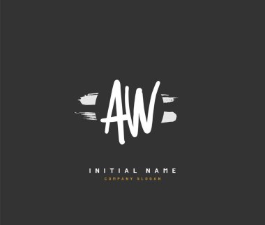 W Aw Güzellik Vektörü 'nün ilk logosu, başlangıç imzası, düğün, moda, mücevher, butik, çiçek ve botanik, herhangi bir şirket ya da işletme için yaratıcı şablona sahip el yazısı logosu..