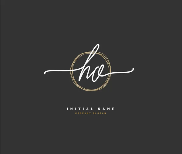 H O HO Beauty vector initial logo, handwriting logo of initial signature, wedding, fashion, jewerly, boutique, floral and botanical with creative template for any company or business.