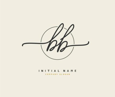 B BB Beauty vector initial logo, handwriting logo of initial signature, wedding, fashion, jewerly, boutique, floral and botanical with creative template for any company or business.