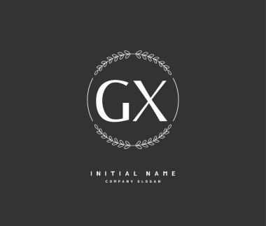 G X GX güzellik vektörü ilk logosu, ilk imzadan oluşan el yazısı logosu, düğün, moda, mücevher, butik, çiçek ve botanik, herhangi bir şirket veya işletme için yaratıcı şablona sahip..