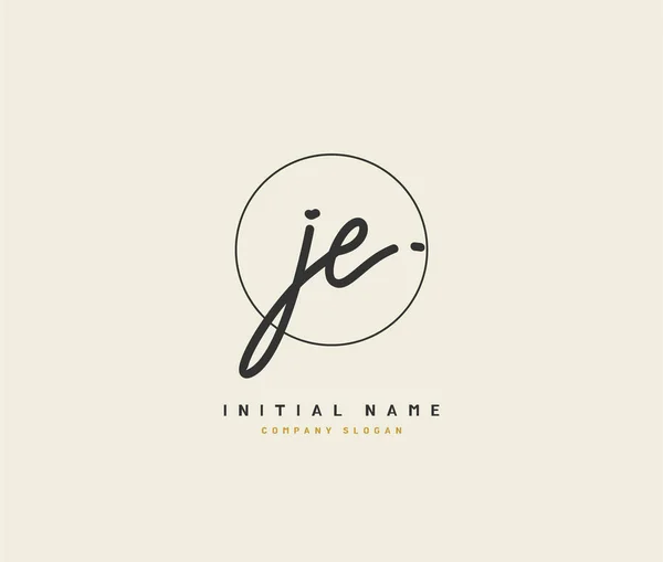 stock vector J E JE Beauty vector initial logo, handwriting logo of initial signature, wedding, fashion, jewerly, boutique, floral and botanical with creative template for any company or business.