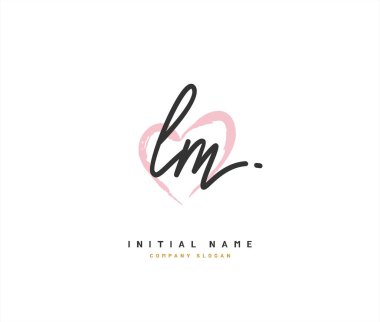 L M Lm Güzellik vektörü ilk logosu, ilk imzadan oluşan el yazısı logosu, düğün, moda, mücevher, butik, çiçek ve botanik, herhangi bir şirket veya işletme için yaratıcı şablona sahip..