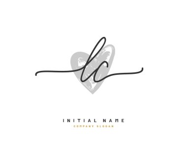 L C LC Beauty vector initial logo, handwriting logo of initial signature, wedding, fashion, jewerly, boutique, floral and botanical with creative template for any company or business. clipart
