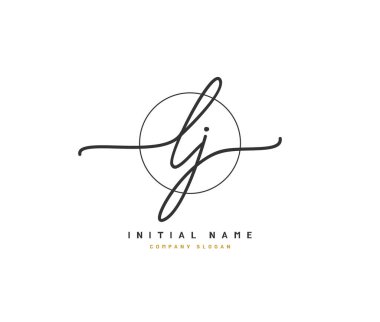 L J LJ Beauty vektör ilk logosu, ilk imzadan oluşan el yazısı logosu, düğün, moda, mücevher, butik, çiçek ve botanik, herhangi bir şirket veya işletme için yaratıcı şablona sahip..