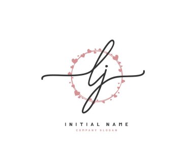 L J LJ Beauty vektör ilk logosu, ilk imzadan oluşan el yazısı logosu, düğün, moda, mücevher, butik, çiçek ve botanik, herhangi bir şirket veya işletme için yaratıcı şablona sahip..