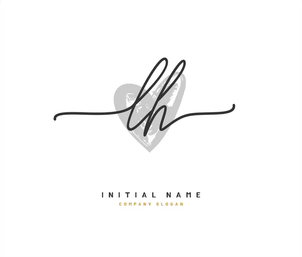 L H LH Güzellik Vektörü ilk logosu, ilk imzadan oluşan el yazısı logosu, düğün, moda, mücevher, butik, çiçek ve botanik, herhangi bir şirket veya işletme için yaratıcı şablona sahip..