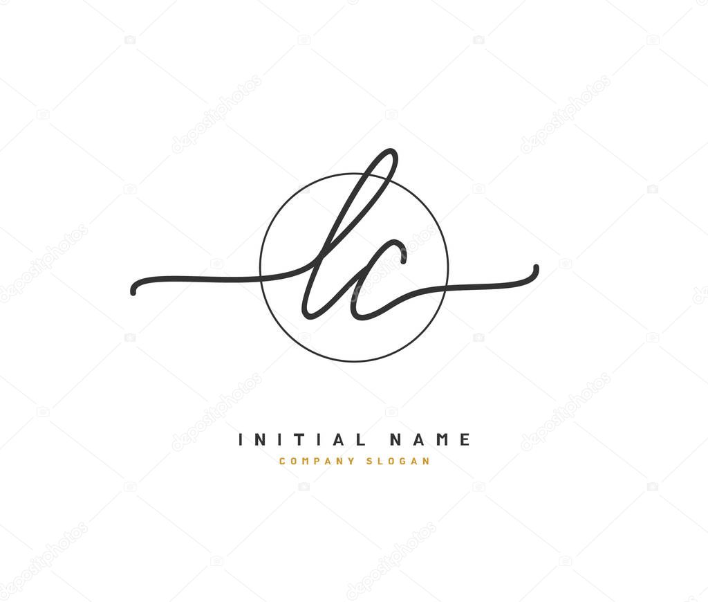L C LC Beauty vector initial logo, handwriting logo of initial signature, wedding, fashion, jewerly, boutique, floral and botanical with creative template for any company or business.