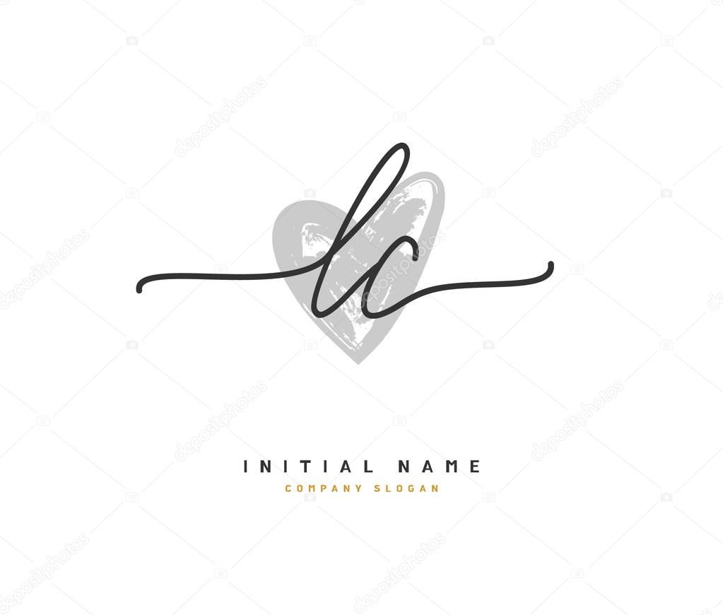 L C LC Beauty vector initial logo, handwriting logo of initial signature, wedding, fashion, jewerly, boutique, floral and botanical with creative template for any company or business.