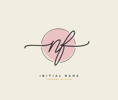İlk imzadan oluşan el yazısı logosu, düğün, moda, mücevher, butik, çiçek ve botanik. Herhangi bir şirket veya işletme için yaratıcı şablona sahip..