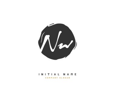 N W NW Beauty vector initial logo, handwriting logo of initial signature, wedding, fashion, jewerly, boutique, floral and botanical with creative template for any company or business. clipart