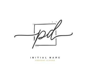 PD Polis Teşkilatı ilk logosu, imzalı el yazısı logosu, düğün, moda, mücevher, butik, çiçek ve botanik, herhangi bir şirket veya işletme için yaratıcı şablona sahip..